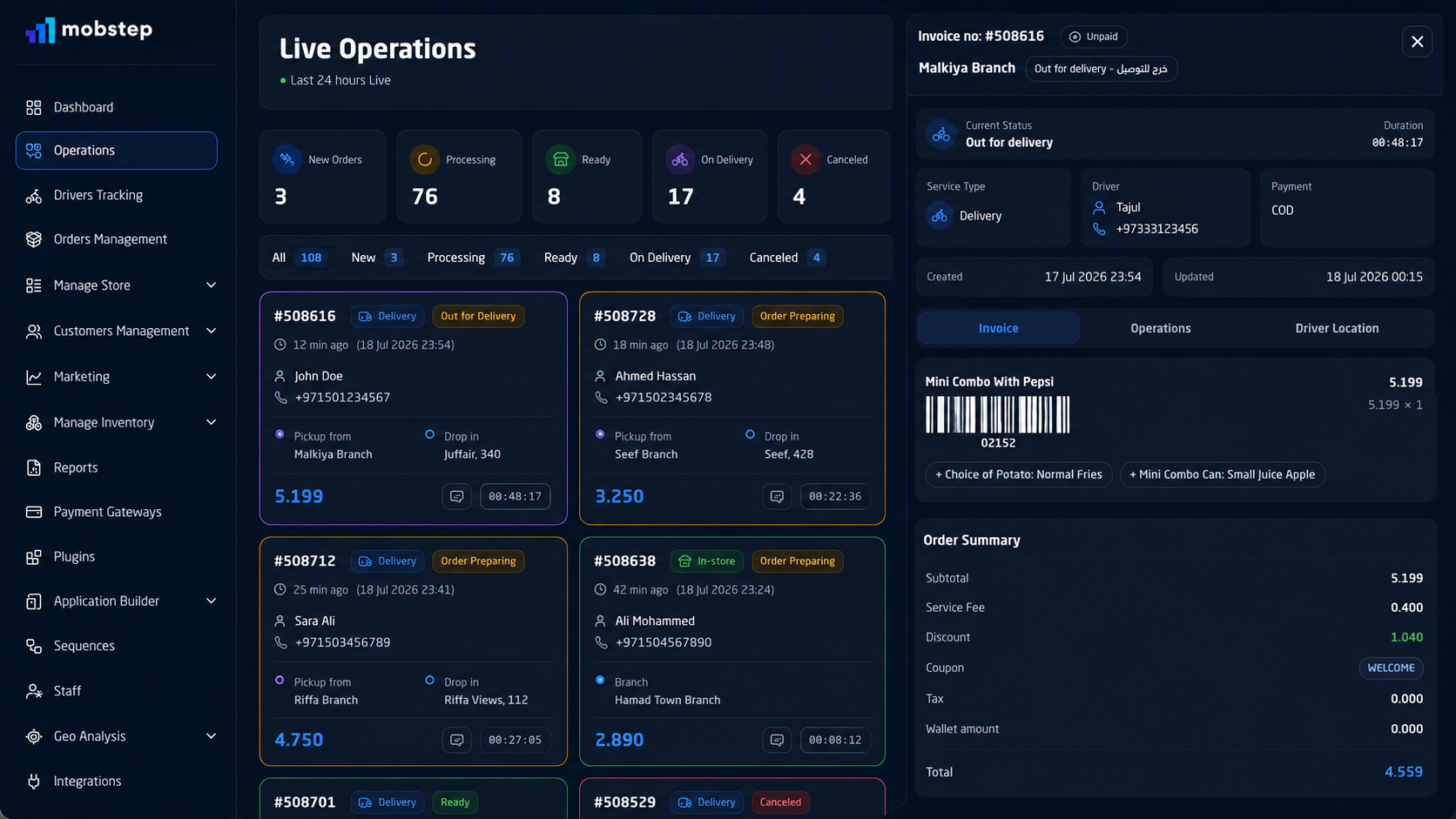 Mobstep live operations